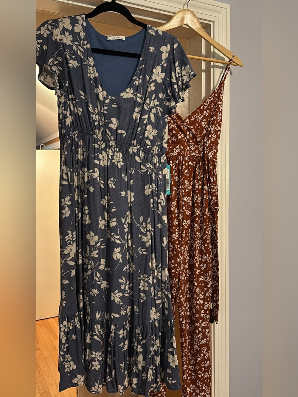 Kaileigh Navy Maxi Dress with Cream Floral Print